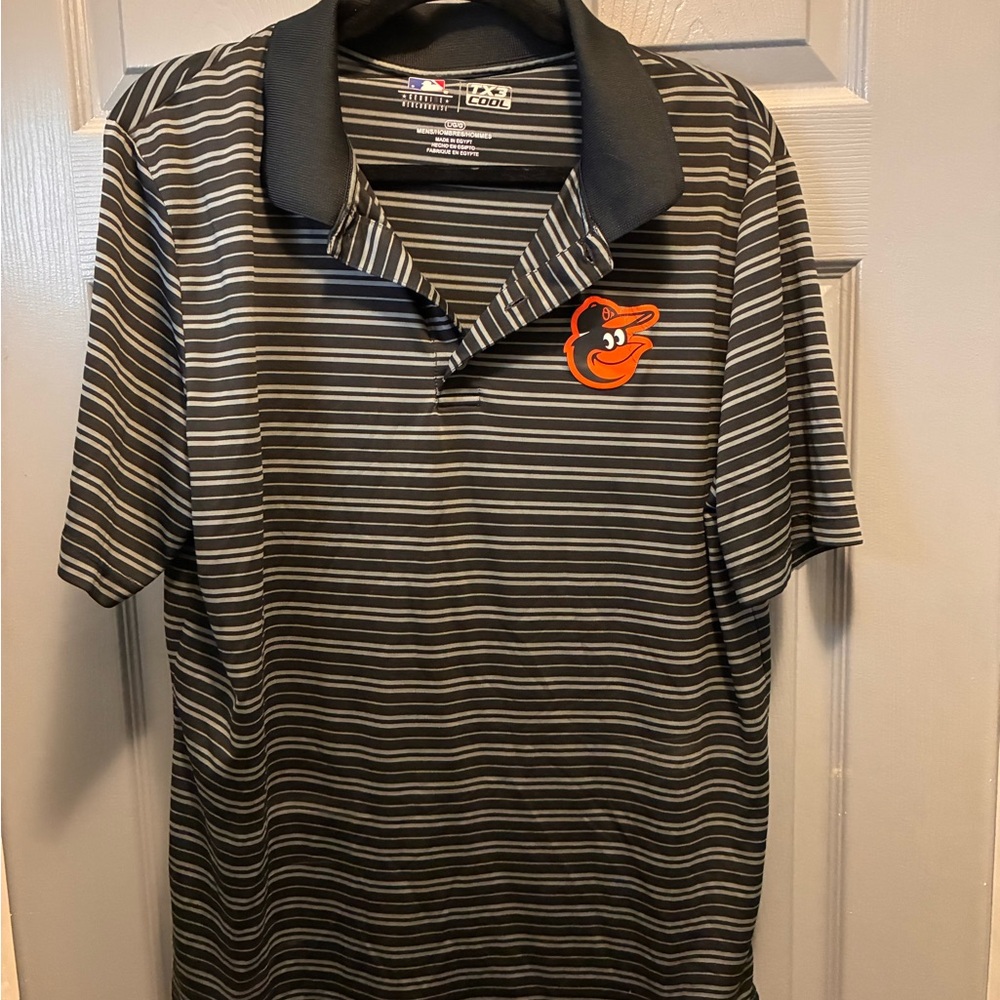 Genuine Merchandise Black and Gray Striped TX3 Cool Polo golf shirt